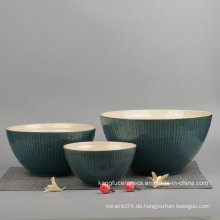3PCS Glasierte Keramik Geschirr Set Schüssel